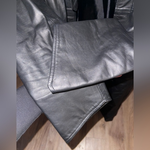 PATAGO Asymmetrical Long-Short Goth Black Leather Coat/Jacket - Picture 13 of 16